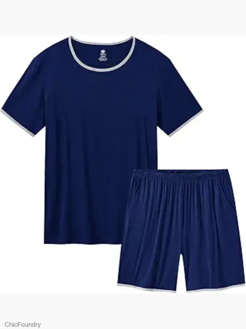 Men's Pajama Set Short Sleeve Shorts Soft Sleepwear Lounge with Pockets S-3XL